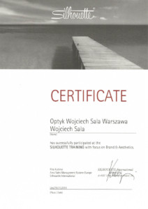 certyfikat Silhouette wojciech sala